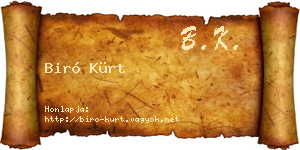 Biró Kürt névjegykártya